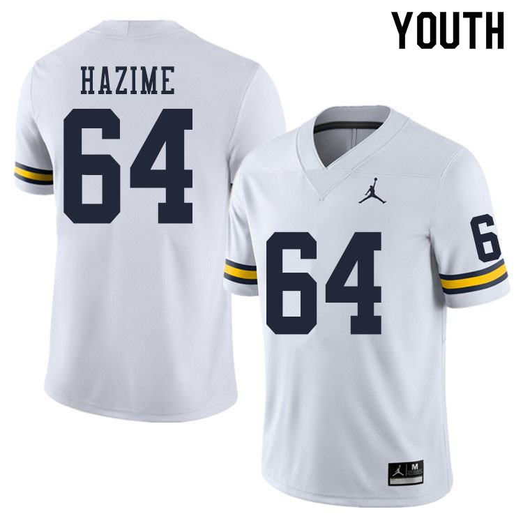Youth #64 Mahdi Hazime Michigan Wolverines College Football Jerseys Sale-White